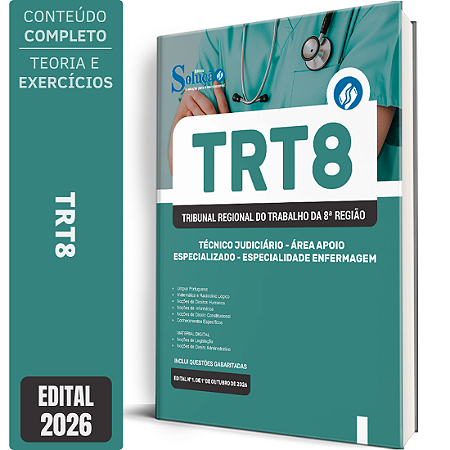 Apostila TRT8 2026 Técnico Judiciário - Área Apoio Especializado - Especialidade Enfermagem