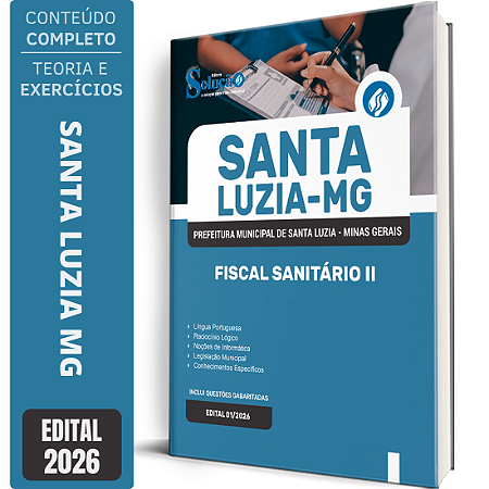 Apostila Prefeitura de Santa Luzia MG 2026 - Fiscal Sanitário 2