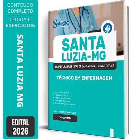 Apostila Prefeitura de Santa Luzia MG 2026 - Técnico em Enfermagem