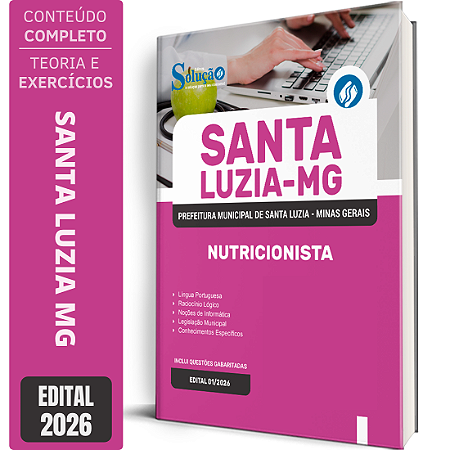 Apostila Prefeitura de Santa Luzia MG 2026 - Nutricionista