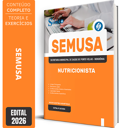 Apostila SEMUSA Porto Velho RO 2026 - Nutricionista