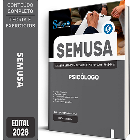 Apostila SEMUSA Porto Velho RO 2026 - Psicólogo