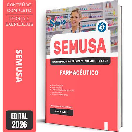 Apostila SEMUSA Porto Velho RO 2026 - Farmacêutico