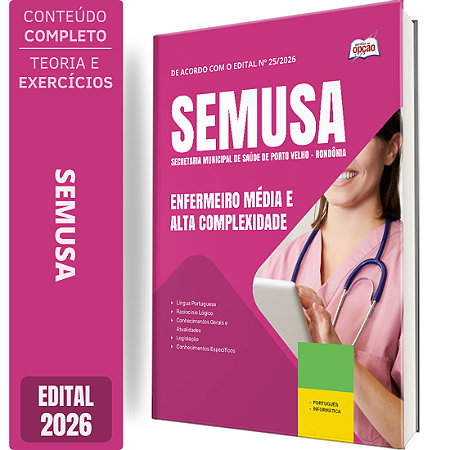 Apostila SEMUSA Porto Velho RO 2026 - Enfermeiro Média e Alta Complexidade
