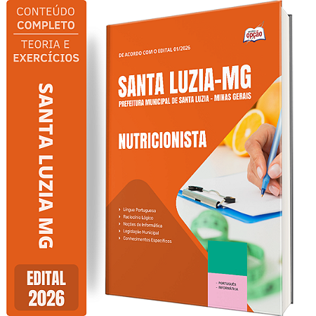 Apostila Prefeitura de Santa Luzia MG 2026 - Nutricionista