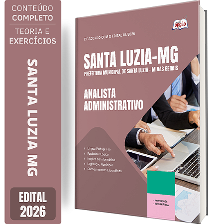 Apostila Prefeitura de Santa Luzia MG 2026 - Analista Administrativo