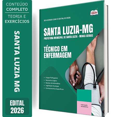 Apostila Prefeitura de Santa Luzia MG 2026 - Técnico em Enfermagem