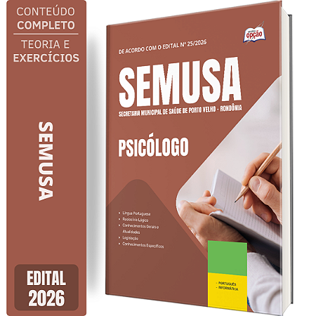 Apostila SEMUSA Porto Velho RO 2026 - Psicólogo