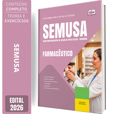 Apostila SEMUSA Porto Velho RO 2026 - Farmacêutico