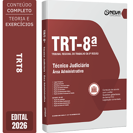Apostila TRT8 2026 Técnico Judiciário - Área Administrativa