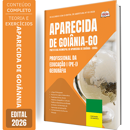 Apostila Prefeitura de Aparecida de Goiânia GO 2026 - Profissional da Educação 1 (PE 1) - Geografia