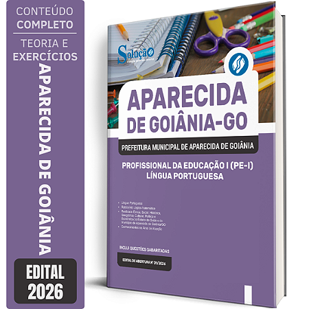 Apostila Prefeitura de Aparecida de Goiânia GO 2026 Profissional da Educação 1 (PE 1) - Língua Portuguesa