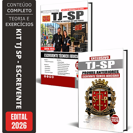 Kit Apostila Tj Sp 2026 - Escrevente + Provas Anteriores