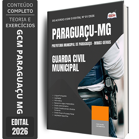 Apostila Prefeitura de Paraguaçu MG 2026 GCM - Guarda Civil Municipal