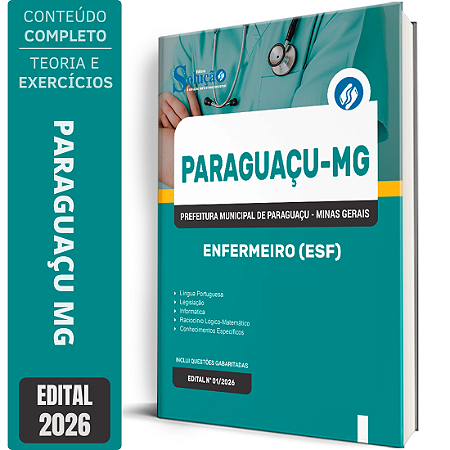 Apostila Prefeitura de Paraguaçu MG 2026 - Enfermeiro (ESF)