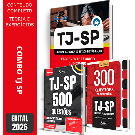Combo Apostila TJ SP 2026 Escrevente + Questões Comentadas E Gabaritadas