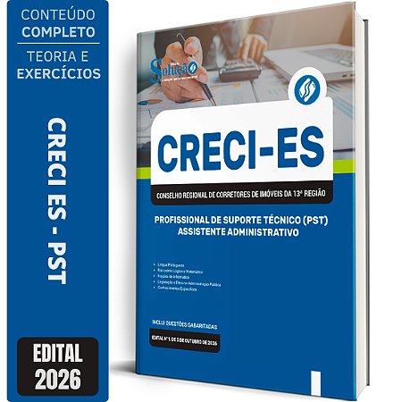 Apostila CRECI ES 2026 Profissional de Suporte Técnico (PST) - Assistente Administrativo