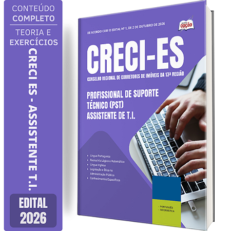 Apostila CRECI ES 2026 Profissional de Suporte Técnico - Assistente de T.I.
