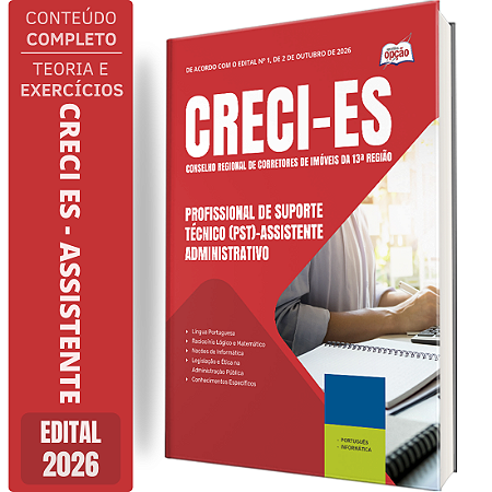 Apostila CRECI ES 2026 Profissional de Suporte Técnico - Assistente Administrativo