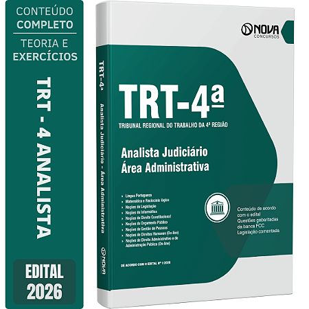 Apostila TRT4 2026 Analista Judiciário - Área Administrativa