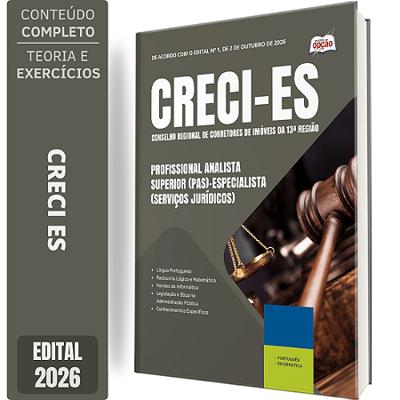 Apostila CRECI ES 2026 Profissional Analista Superior - Serviços Jurídicos