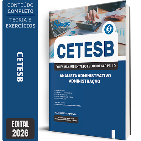 Apostila CETESB SP 2026 Analista Administrativo - Administração