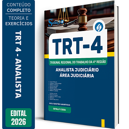Apostila TRT4 2026 Analista Judiciário - Área Judiciária
