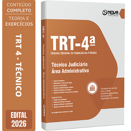 Apostila TRT4 2026 - Técnico Judiciário - Área Administrativa