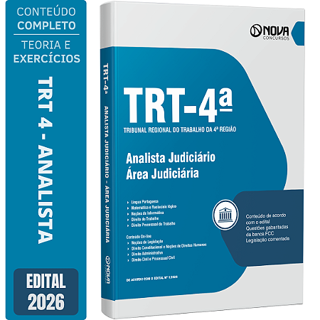 Apostila TRT4 2026 Analista Judiciário - Área Judiciária