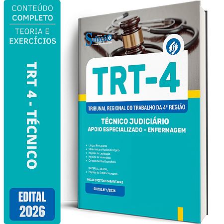 Apostila TRT4 2026 Técnico Judiciário - Especialidade Enfermagem