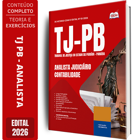 Apostila TJ PB 2026 Analista Judiciário - Contabilidade