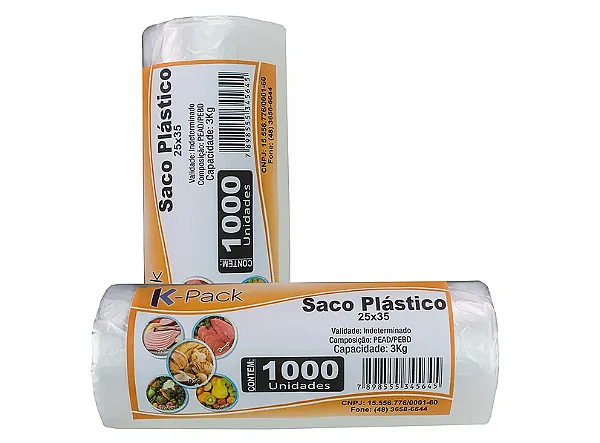 Bobina Picotada Reforçada K-pack 25x35 3 Kg
