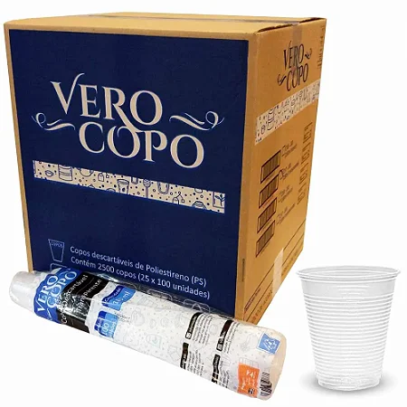 Copo 200 Ml Verocopo Transparente Cx C/ 2500 Ps