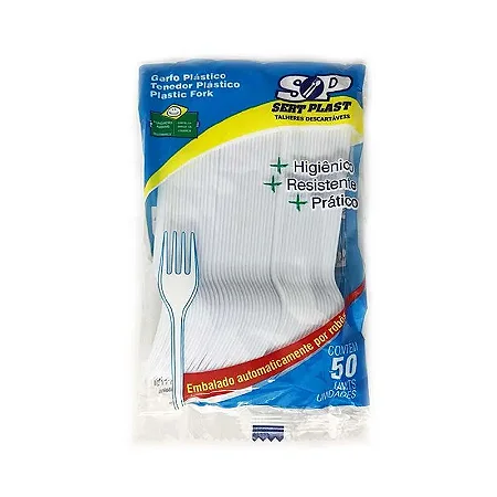 Garfo Descartável Sert Plast P/ Sobremesa 50 Und