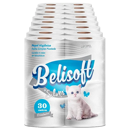 Papel Higiênico Belisoft Bco Fls Simple Fardo C/64