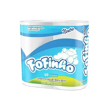 Papel Higiênico Fofinho Folha Simples Fardo Com 64 Rolos