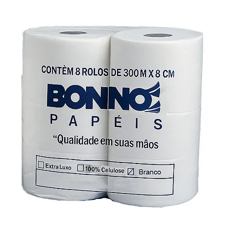 Papel Higienico Rolão institucional Bonno Branco C/8