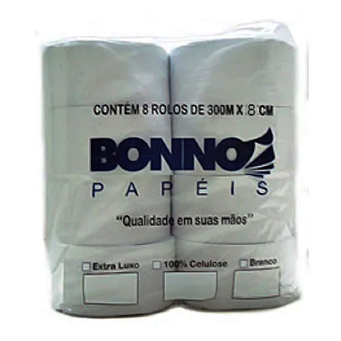 Rolo de papel higiênico branco com um carrinho de compras em um