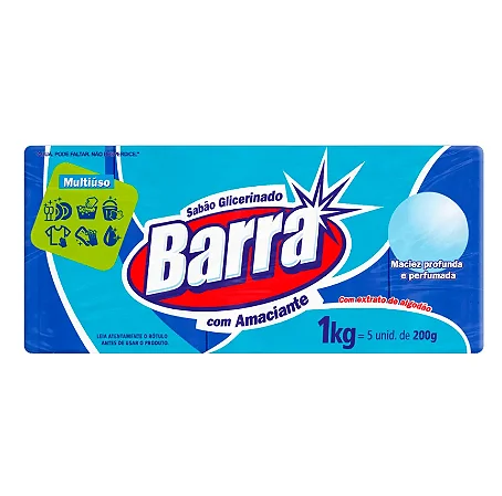 Sabão Em Pedra Barra Azul 1Kg (5X200G)