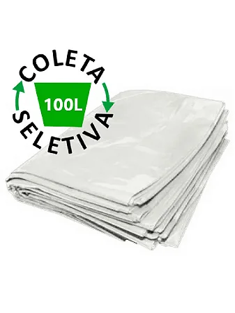 Saco De Lixo Entulix 100L Coleta Seletiva Transparente C/100