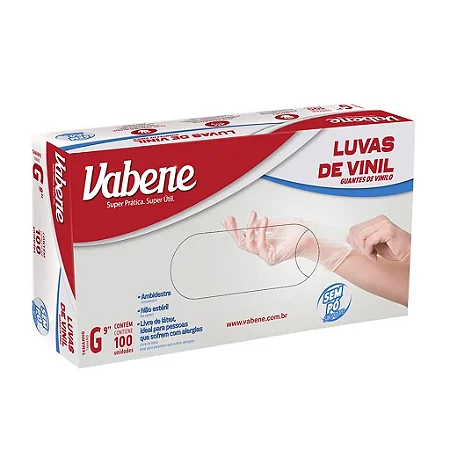 Luva Vabene De Vinil S/PÓ G Cx 100