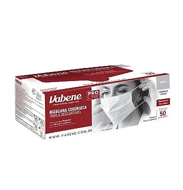 Máscara Descartável Vabene Tripla C/ 50