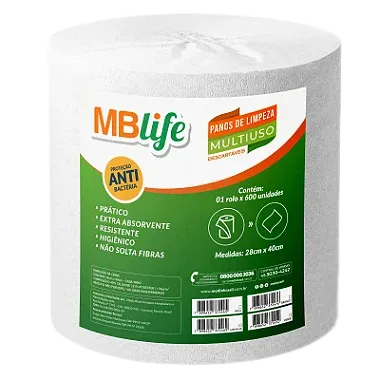 Pano Multi Uso Mb Life Branco 28 X 40