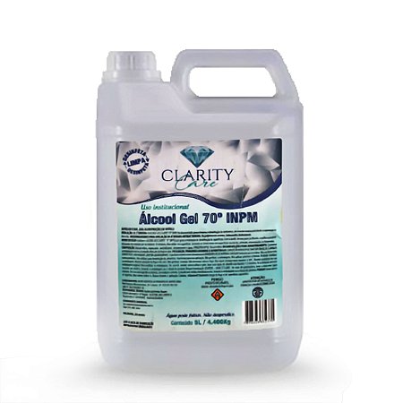 Álcool Gel Antisséptico 70% INPM Bactericida Clarity