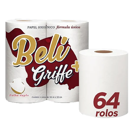 Papel Higiênico Folha Dupla BeliGriffe vermelho