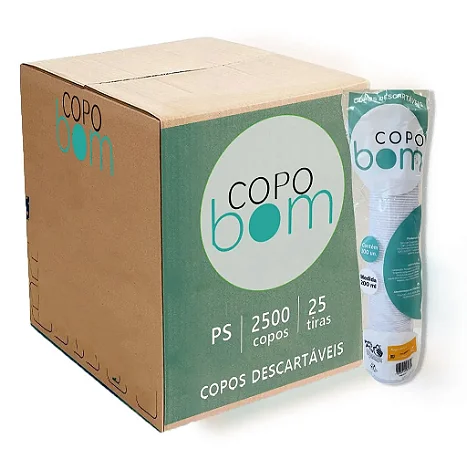Copo 200 Ml Copobom Branco C/2500