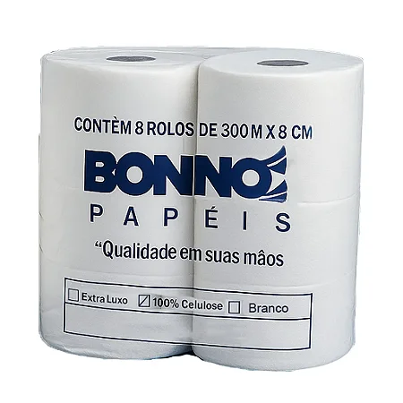 Papel Higienico Rolão institucional Bonno 100% Celulose C/8