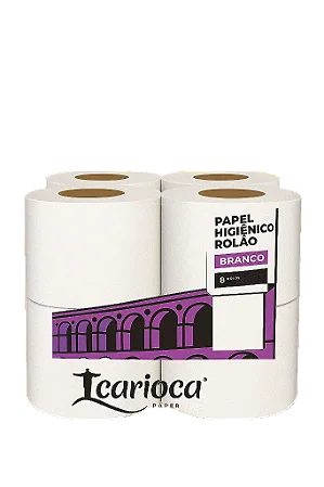 Papel Higiênico Rolão Carioca com 8 rolos