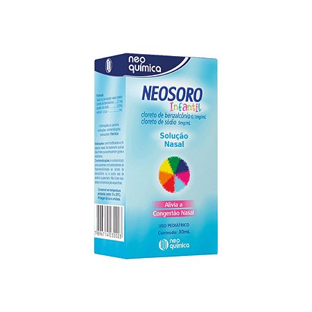 Neosoro Infantil 9mg/mL + 0.1mg/mL Neo Química - 1 Frasco com 30mL Solução de Uso Nasal
