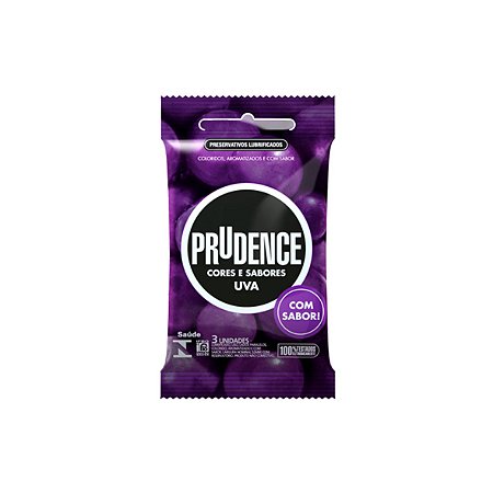 Preservativo Lubrificado, Aromatizado e com Sabor Uva da Prudence - Unidade